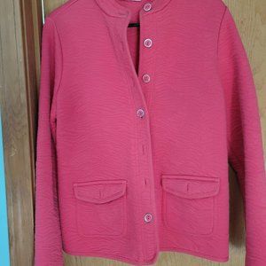 pink quilted jacket Isacc Mizrahi brand well-made nonsmoking home